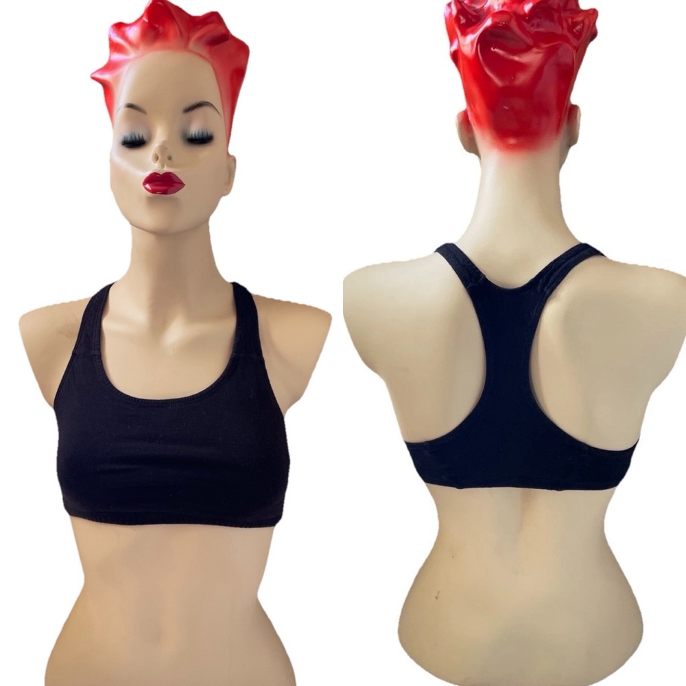 Black SPORTS BRA With Yellow LINING Size XS